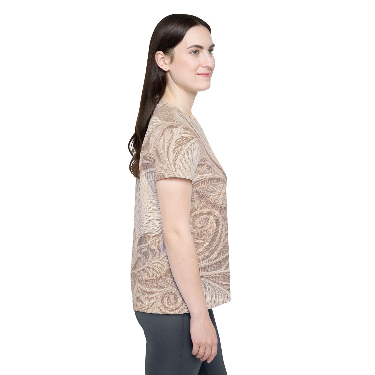 Lace Print Poly Shirt, Poly Shirt with Lace Print, Lace Shirt 72