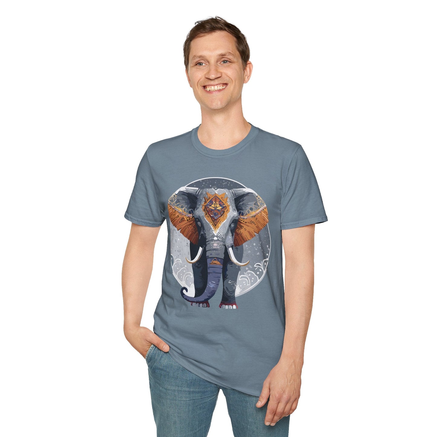 Elephant T Shirt Unisex Short Sleeve Tee SoftStyle Gildan 64000 One Hundred Percent Cotton