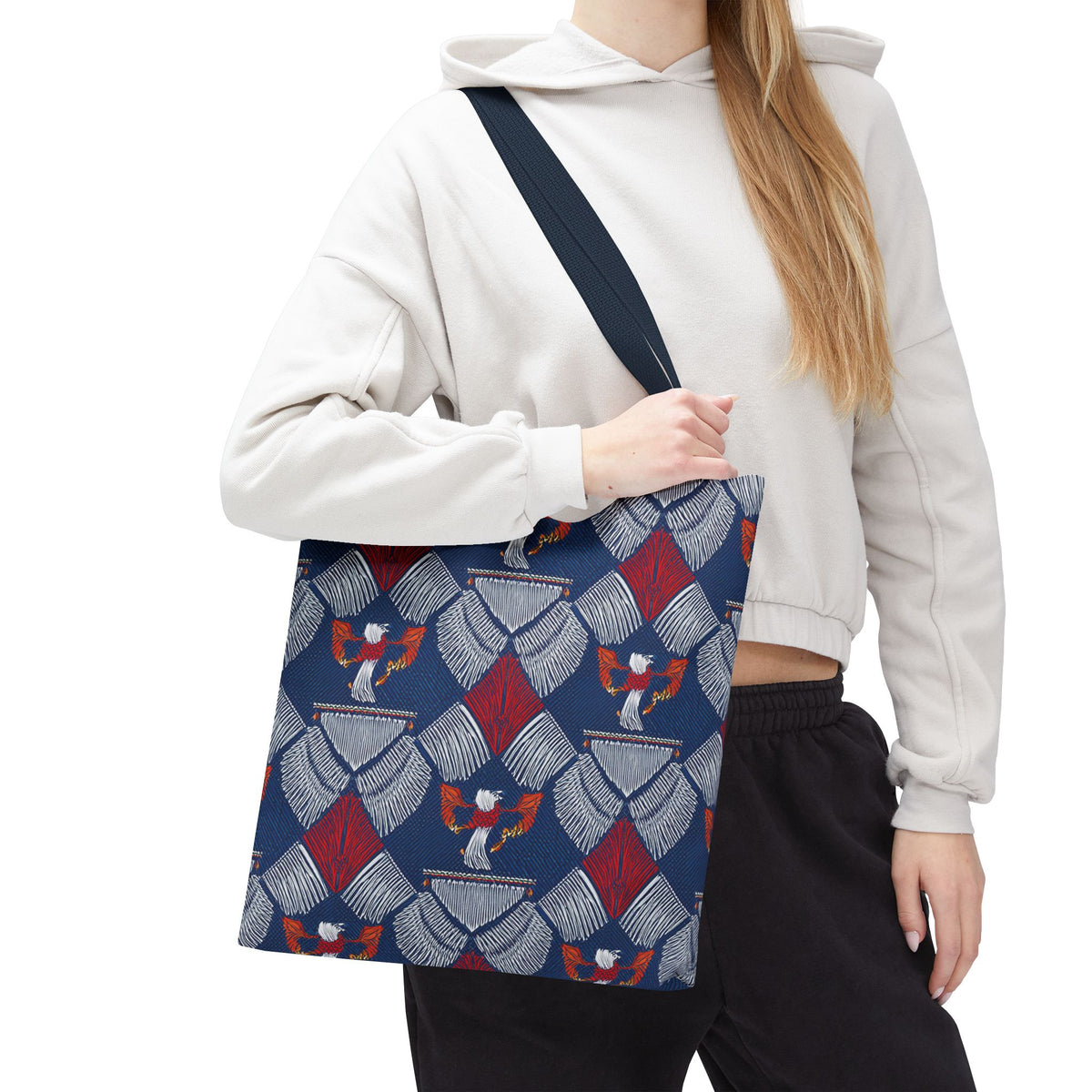 4th of July Graphic Denim Fabric Imitation Print Unisex Canvas Bag Poly Spun 3 Sizes Tote Bag 200-3