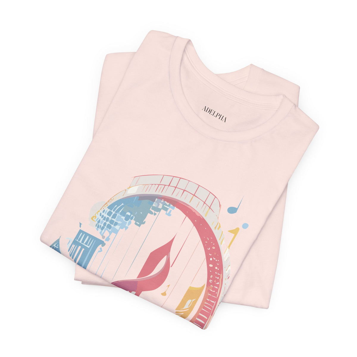 Music Graphic Unisex Cotton Bella+Canvas Tee with Art Design n178