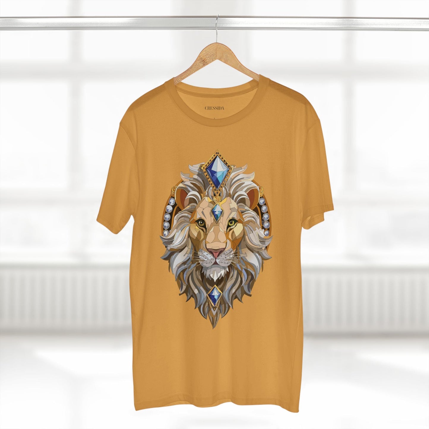Lion Graphic Unisex 100 Cotton Tee With Unique Animal Golden Medallion Art Design 9