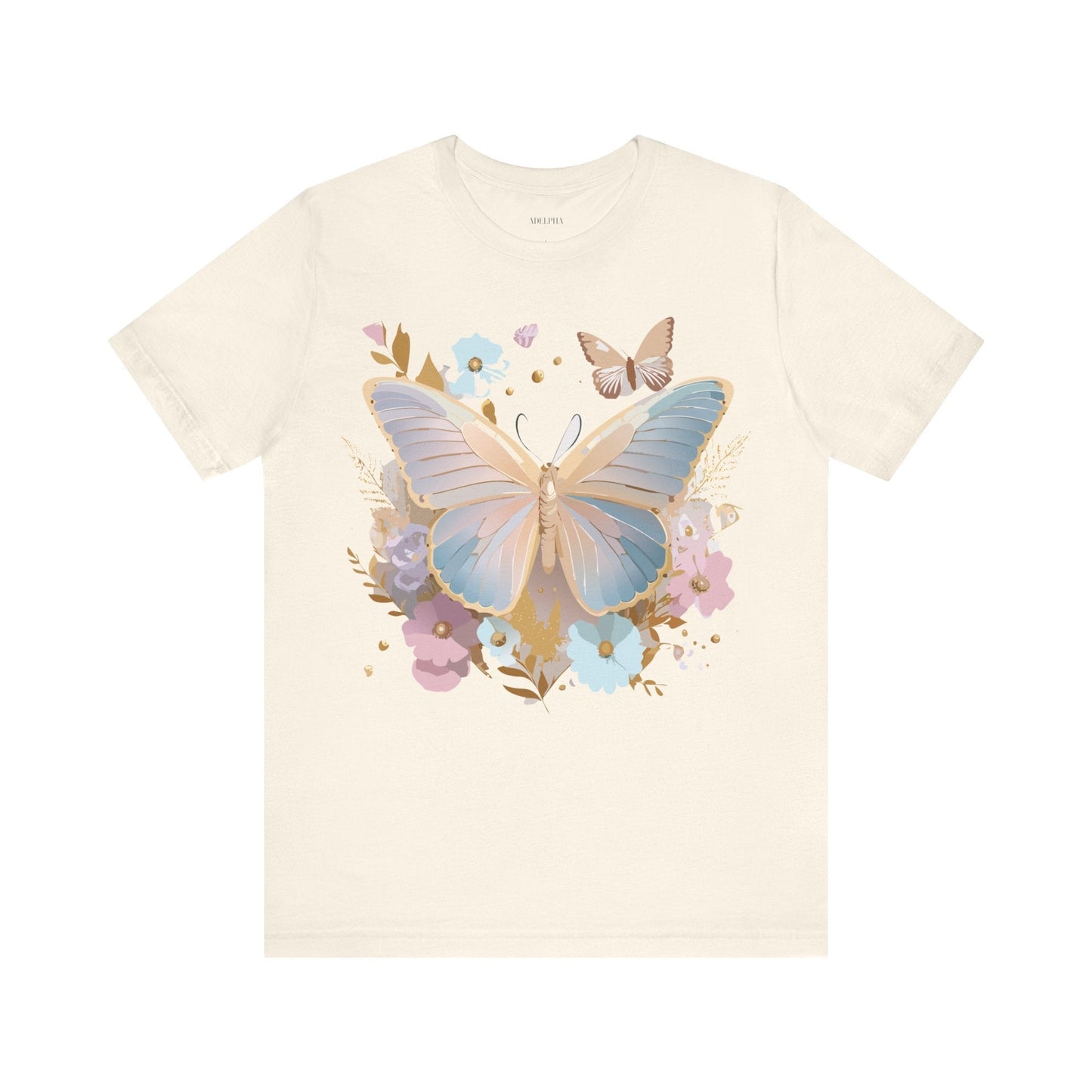 Butterfly Graphic Unisex 100 Cotton Lightweight Vintage Floral Design Jersey Tee 11