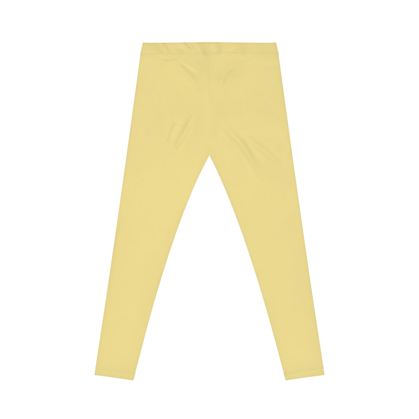Summer Yellow Color Women's Poly-Span Casual Leggings XS-2XL