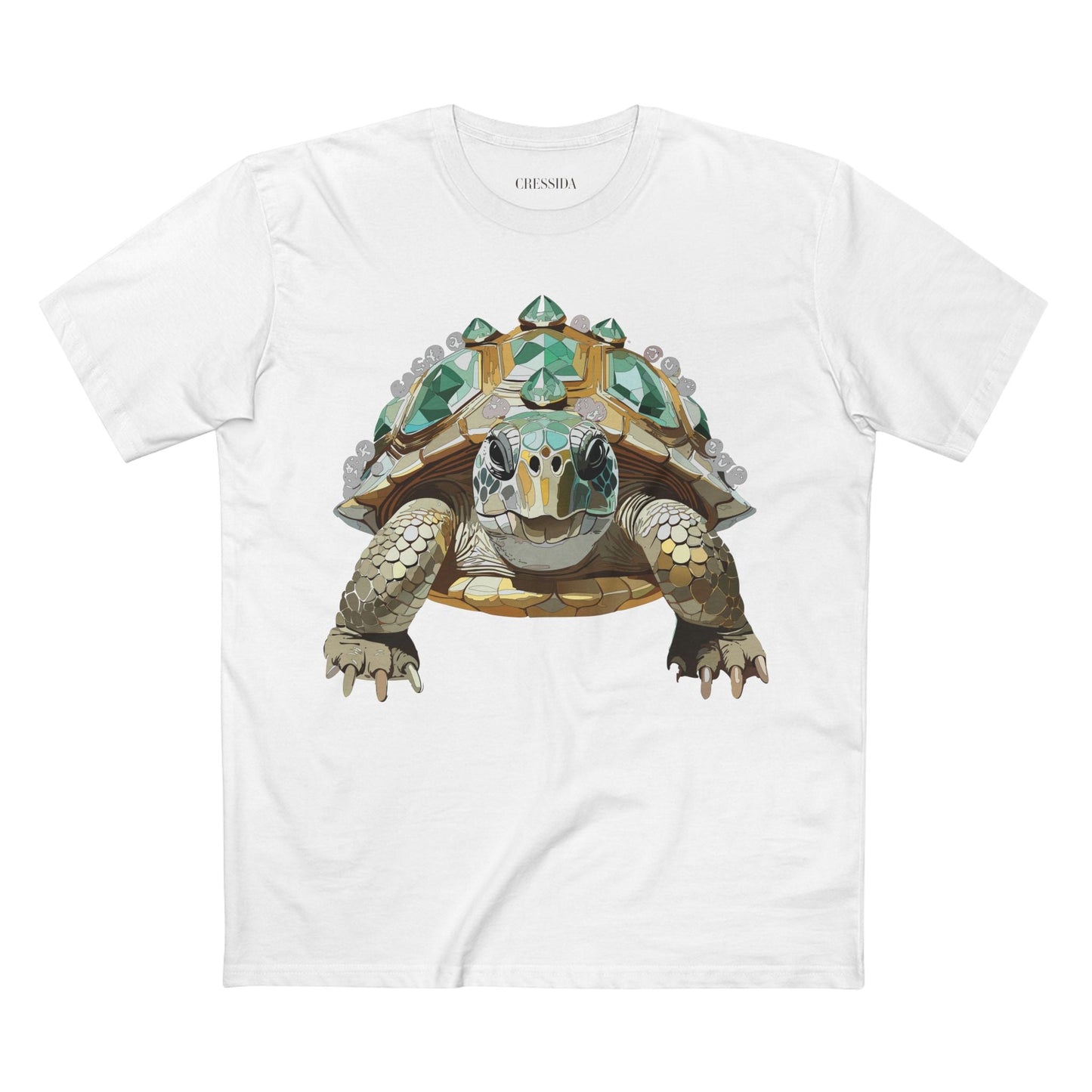 Turtle Graphic Unisex 100 Cotton Tee With Unique Animal Golden Medallion Art Design 29