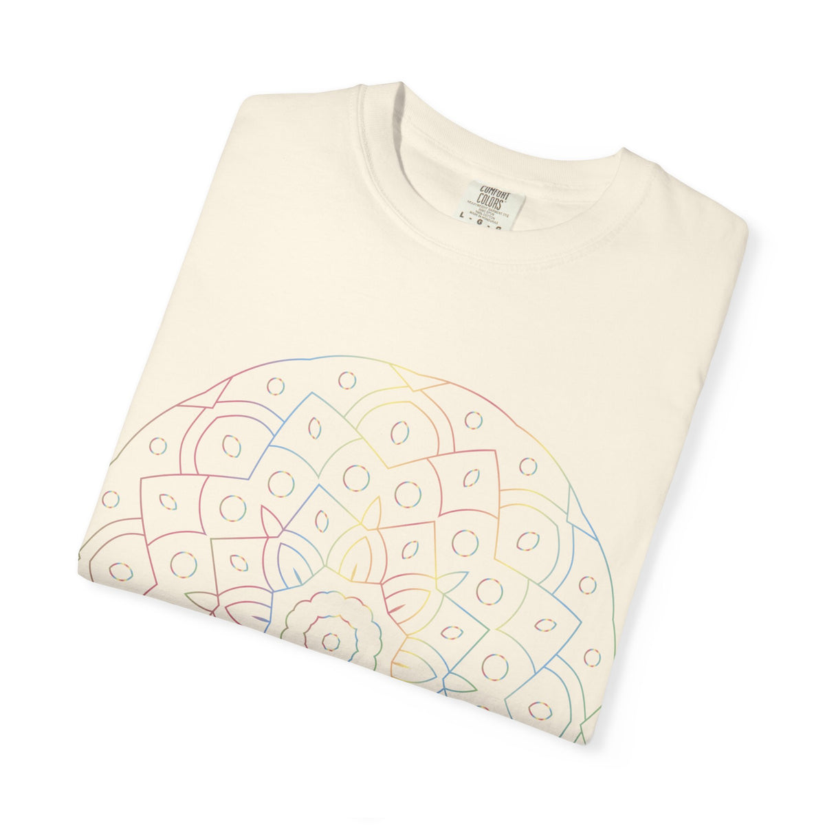Unisex Garment Dyed Cotton T-Shirt with Mandala Graphic Design