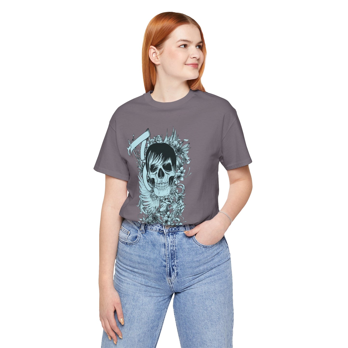 Sky Skull Graphic Design Tee, Skull Shirt, Vintage Tees, Art Design T-Shirt, Vintage Graphic Tee, Art Shirts with Skulls