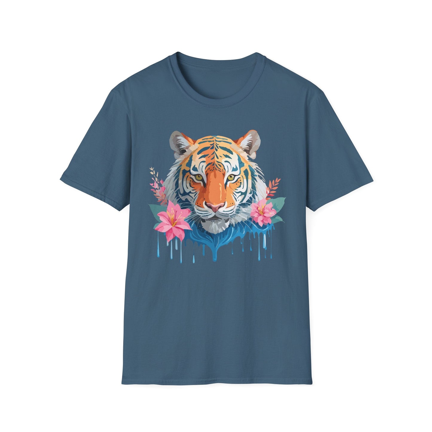 Tiger Unisex Softstyle T Shirt 100 Percent Cotton Gildan 64000 Animal Tee