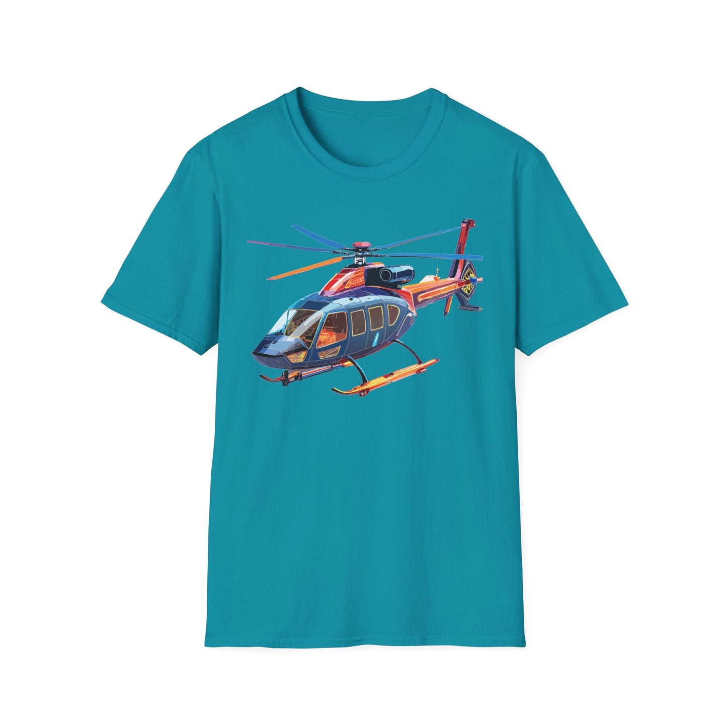 Chopper Helicopter Graphic T Shirt Unisex Softstyle Cotton Short Sleeve Artwork Design