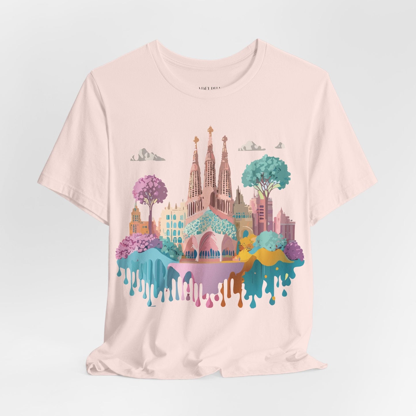 Unisex Graphic Tee With Original Vintage Inspired Artwork By Adelpha Barcelona Style