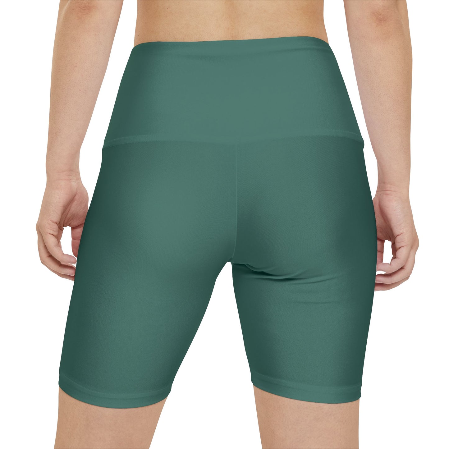 Deep Teal Workout Shorts — High-Waist Women's Active Biker Shorts (Solid Teal)