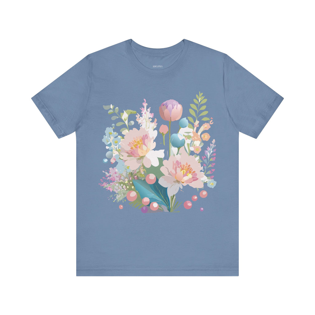 Floral Graphic Tee Shirt - Bella+Canvas Unisex 100 Cotton 24