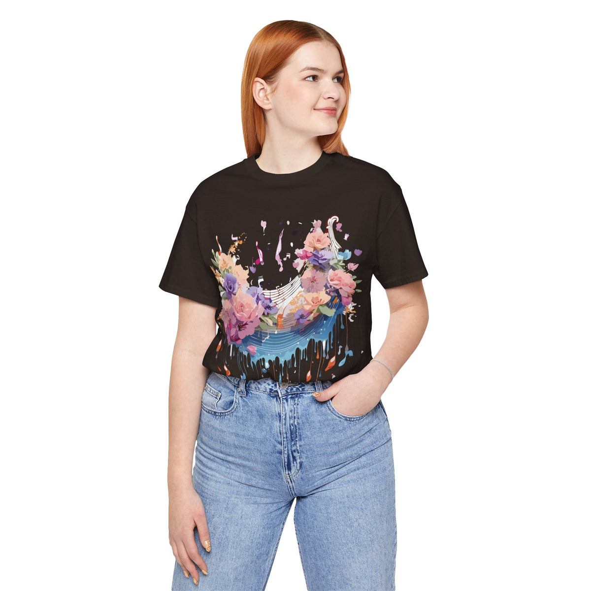 Music Graphic Unisex Cotton Bella+Canvas Tee with Art Design m84