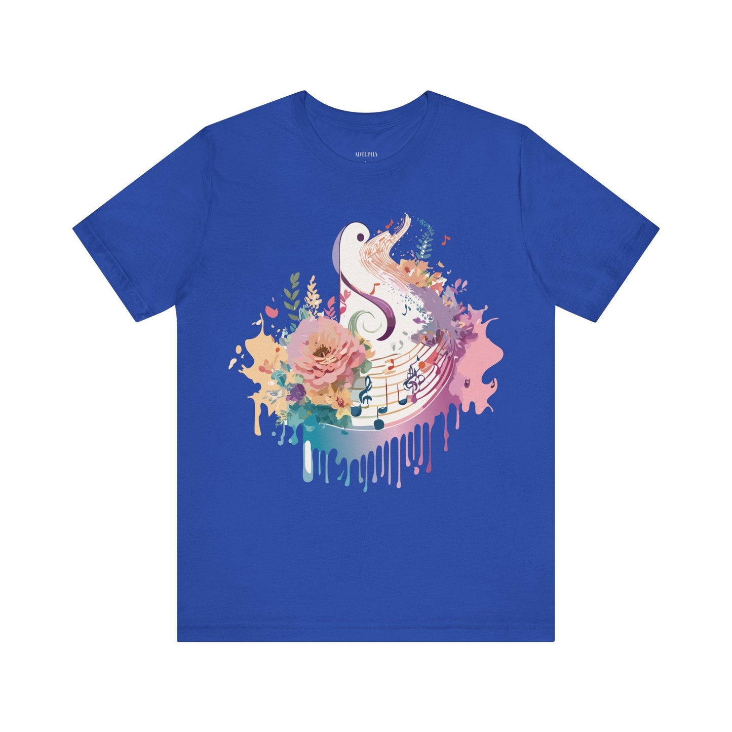 Adelpha Graphic Tee Unisex Short Sleeve Vintage Inspired Artwork Music Theme T Shirt