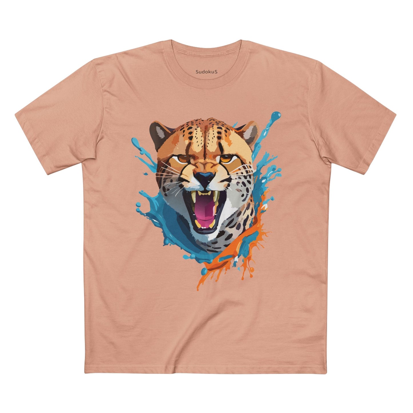 Cheetah Graphic Unisex 100 Cotton Staple Tee with Animal Design Artwork 26