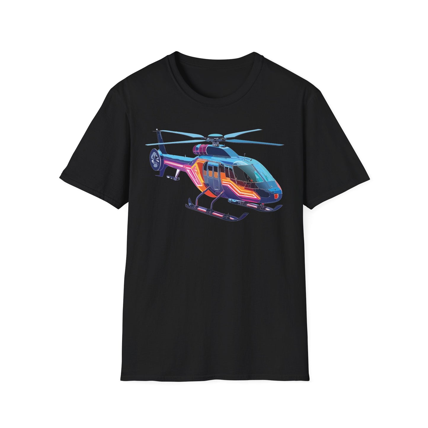 Chopper Helicopter T Shirt Unisex Softstyle 100 Percent Ring Spun Cotton Premium Tee