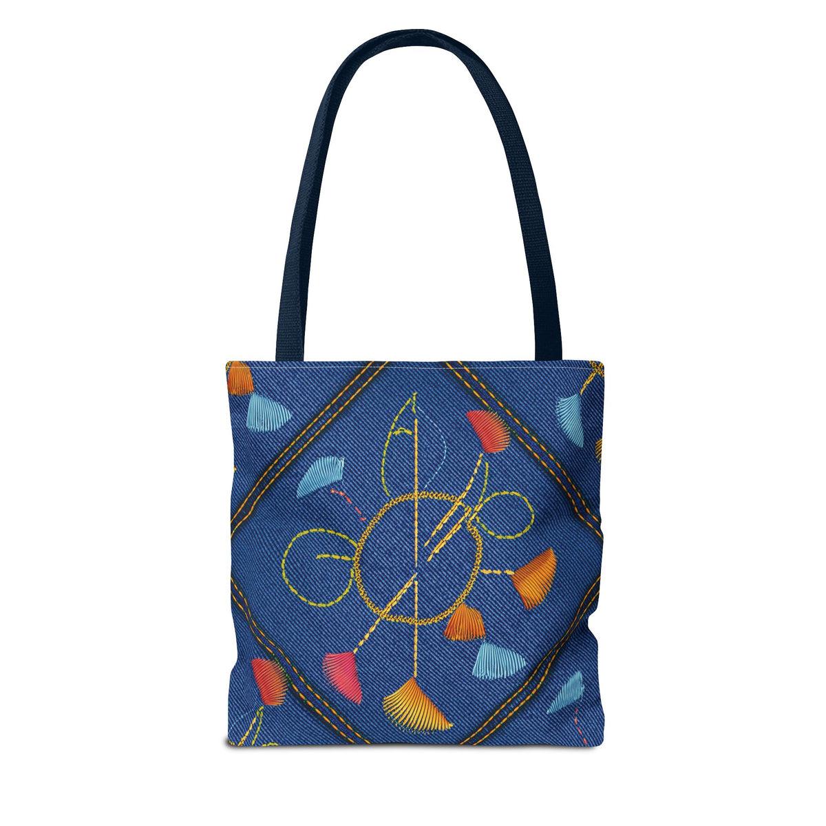 Diwali Graphic Denim Fabric Imitation Print Unisex Canvas Bag Poly Spun 3 Sizes Tote Bag 205-10