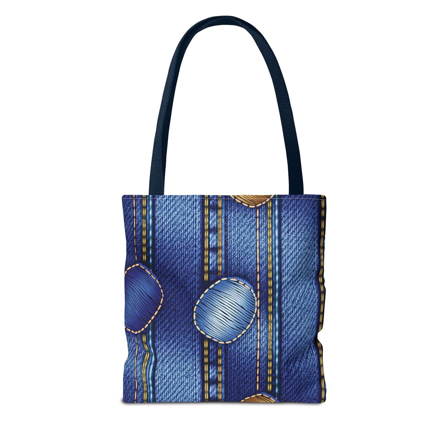 Denim Fabric Imitation Print Unisex Canvas Bag Poly Spun 3 Sizes Tote Bag 186-1