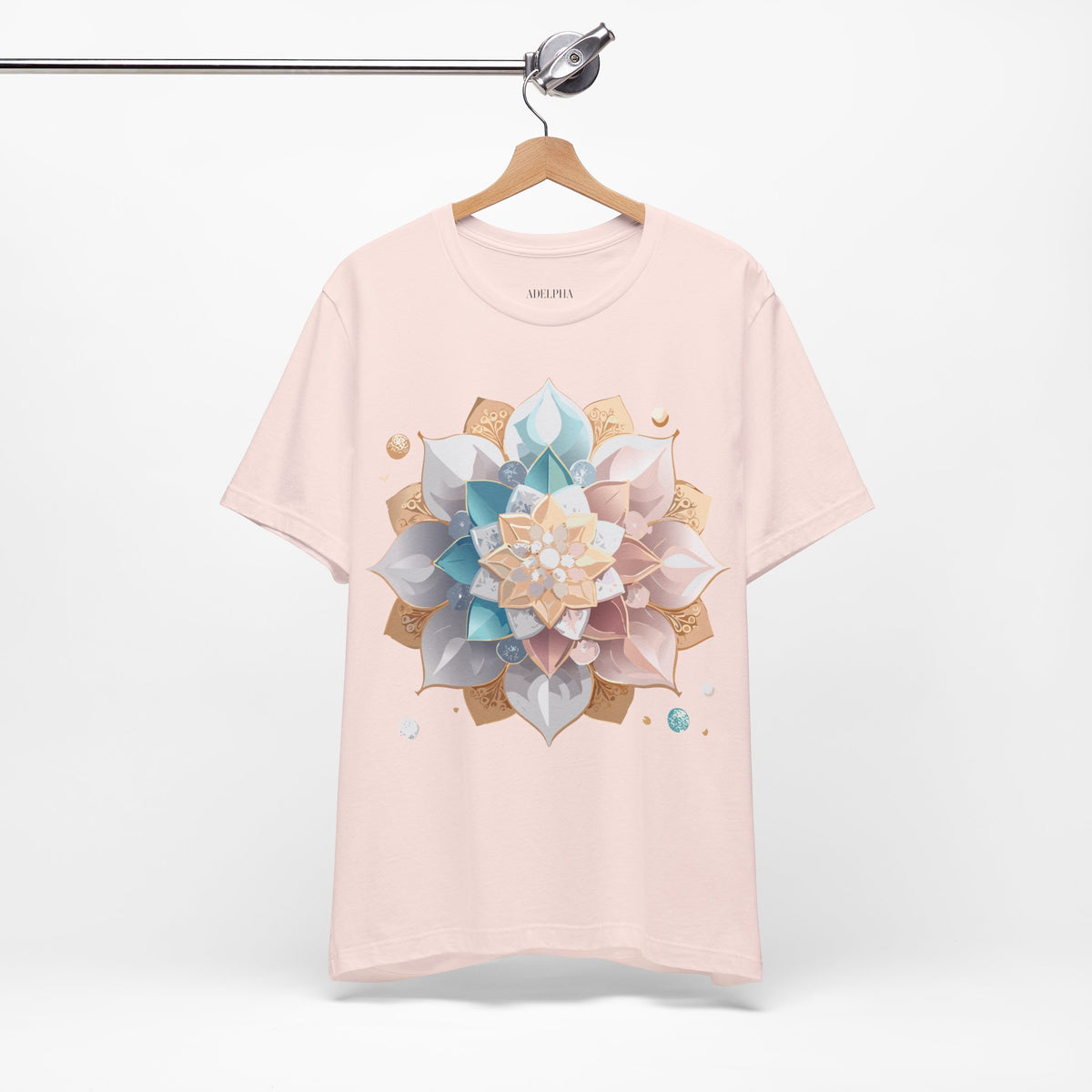 Mandala Graphic Unisex Cotton Bella+Canvas Tee with Floral Art Design d22