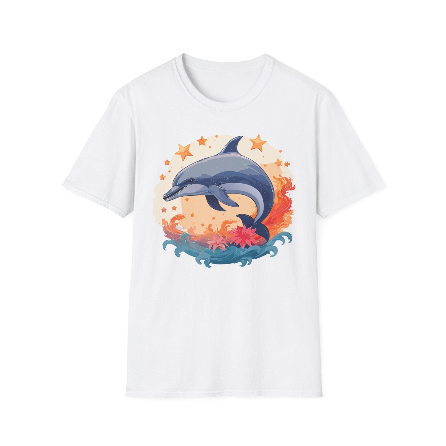Dolphin Shirt Unisex Tee Gildan Softstyle 64000 100 Percent Ring Spun Cotton Comfort Wear