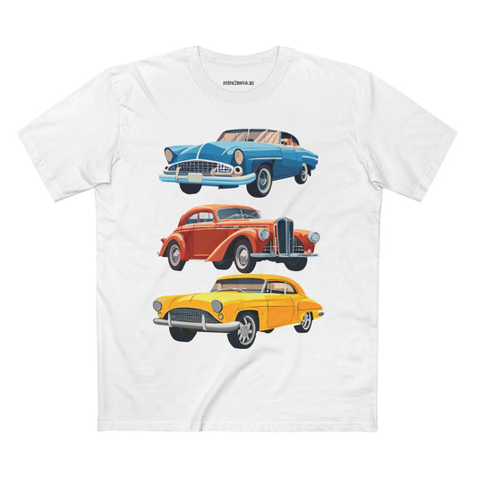 Retro Car Vintage Graphic Tee Staple Unisex 100 Cotton Tee Shirt - RC-4
