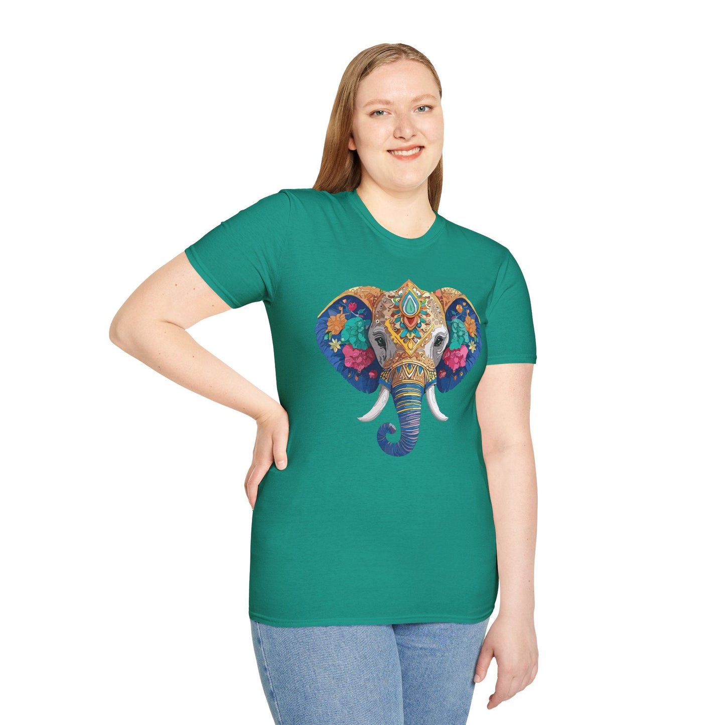 Elephant T Shirt Unisex Gildan Softstyle 64000 100 Percent Cotton Graphic Animal Tee