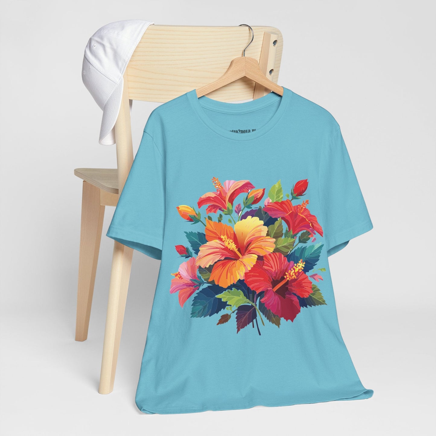 Retro2Nova Floral Shirt Unisex Jersey Short Sleeve Tee From Flowers Collection Bold Vibrant Design