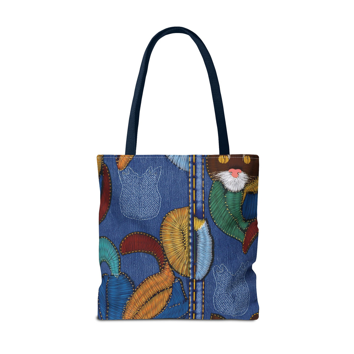 Denim Fabric Imitation Print Unisex Canvas Bag Poly Spun 3 Sizes Tote Bag 190-3