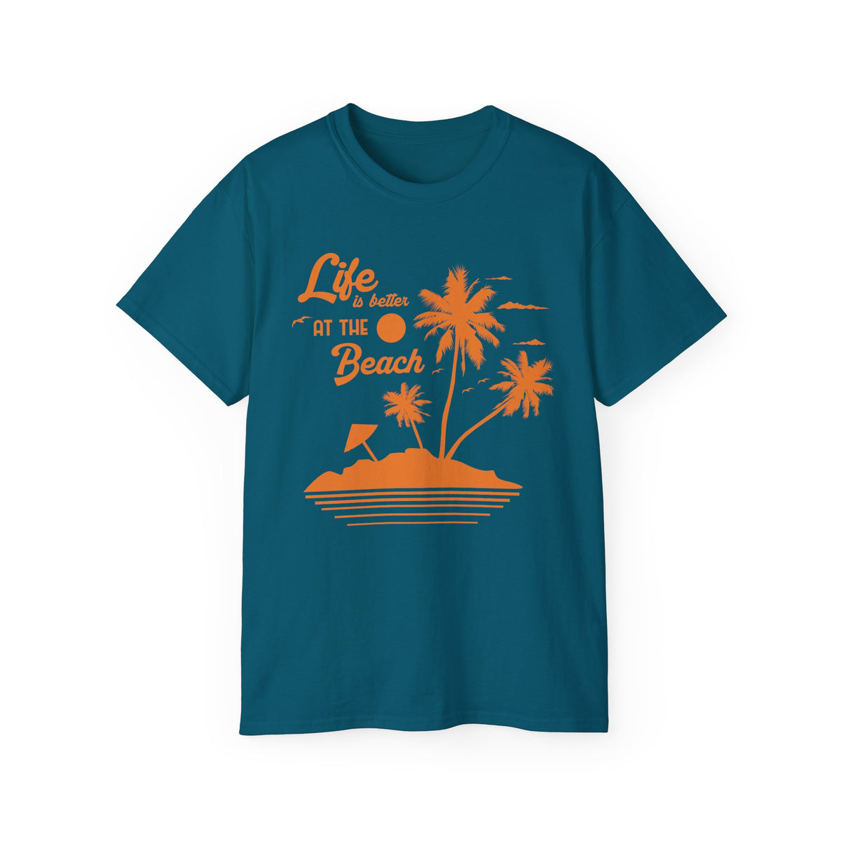 Life is Better at the Beach T-Shirt | Palm Tree Island Graphic Tee