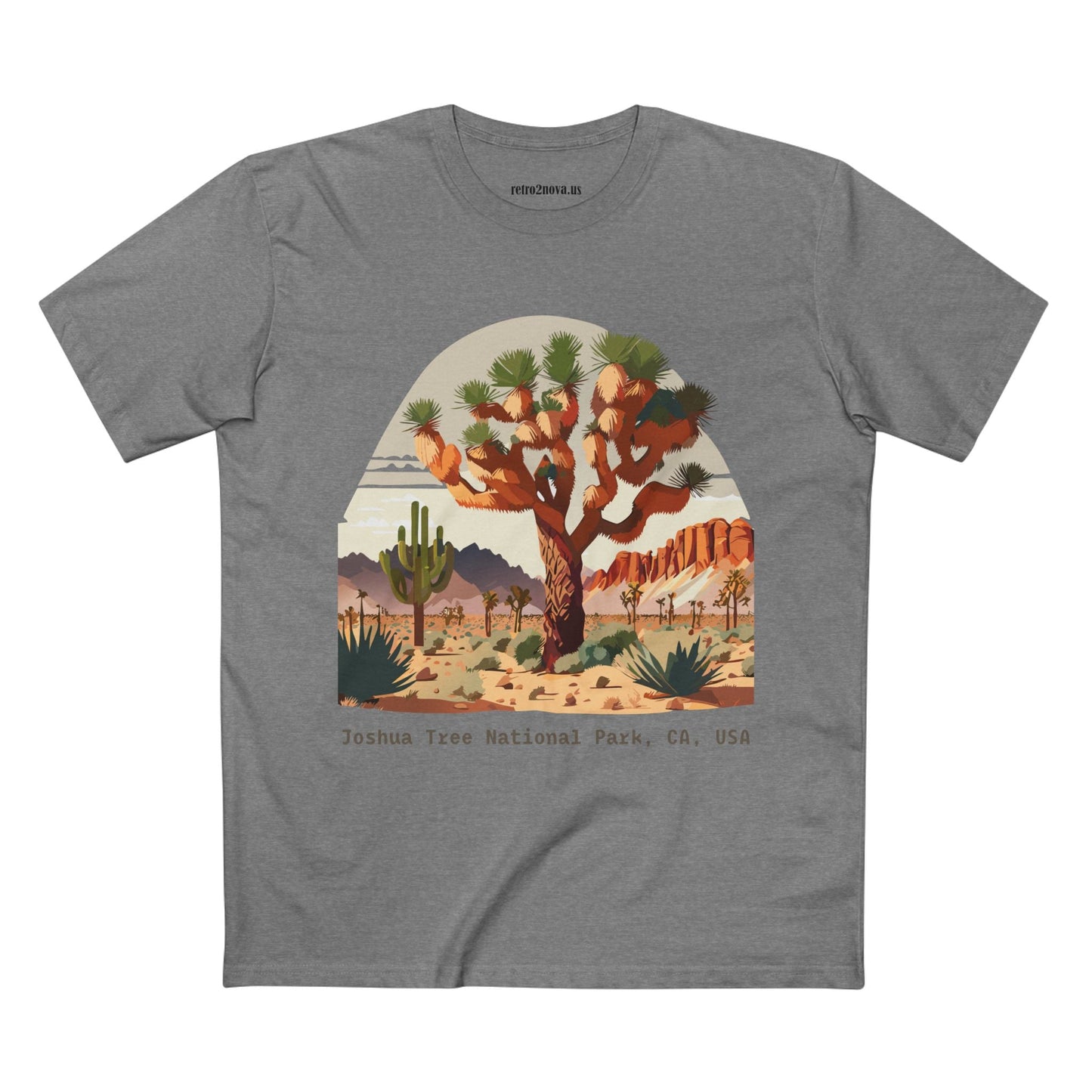 Joshua Tree Travel Shirt Unisex Premium Cotton Tee With Original Art Design Retro2Nova