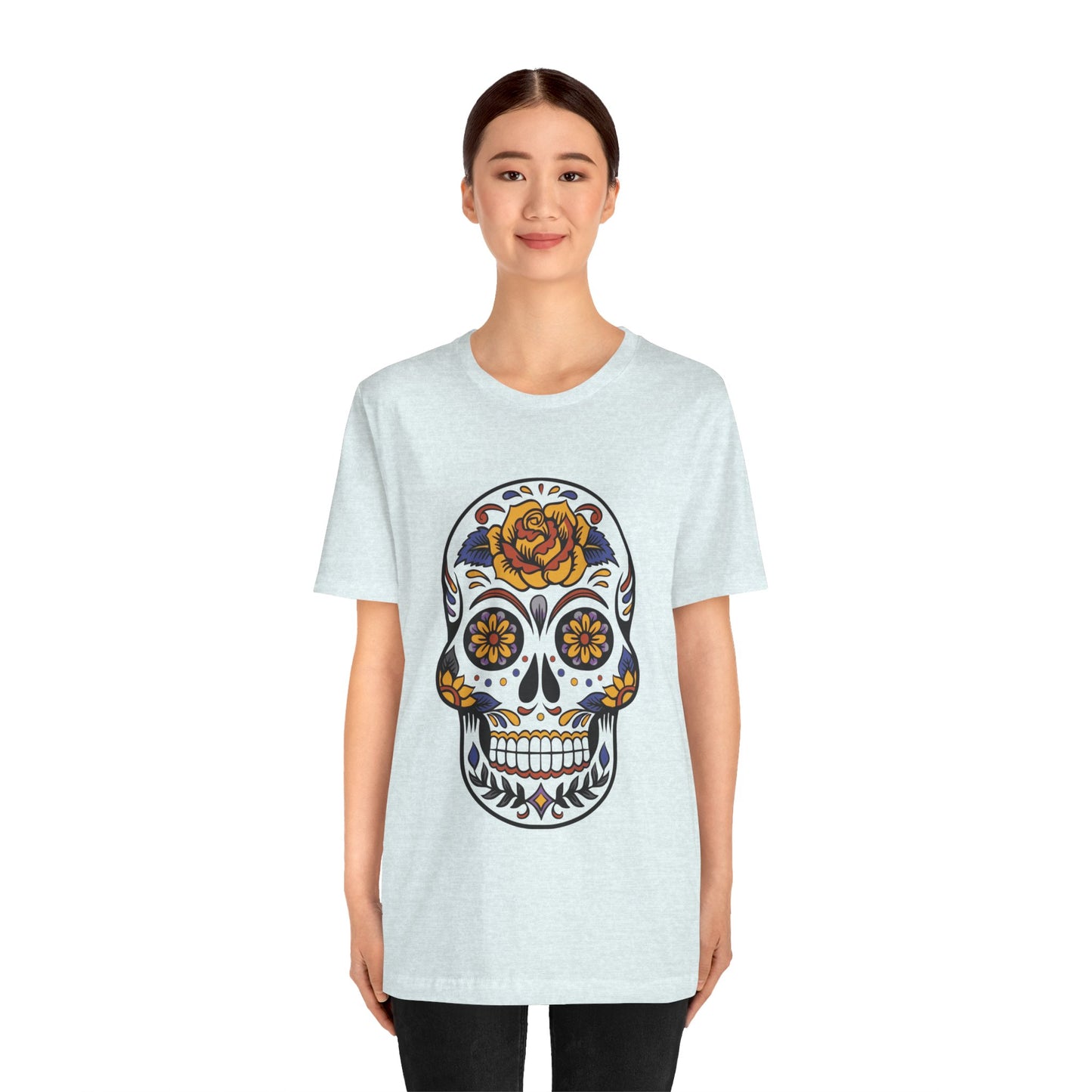 Unisex Cotton Tee Shirt with Skull