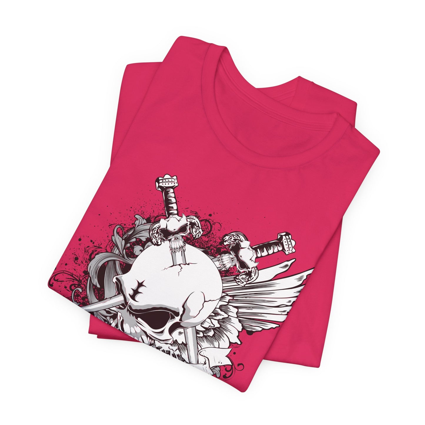 Dagger Skull Graphic Design Tee, Skull Shirt, Vintage Tees, Art Design T-Shirt, Vintage Graphic Tee, Art Shirts with Skulls