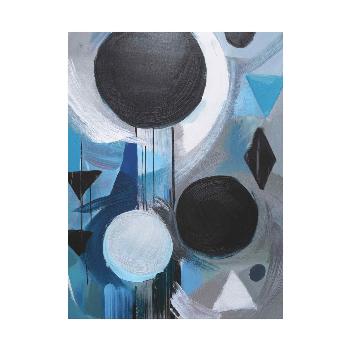Blue Abstract Painting Print Canvas 20x24,20x30,24x30, 24x32,24x36,30x40, 32x48,36x48,40x60 Pine-Wood Inner Frame ABS-30
