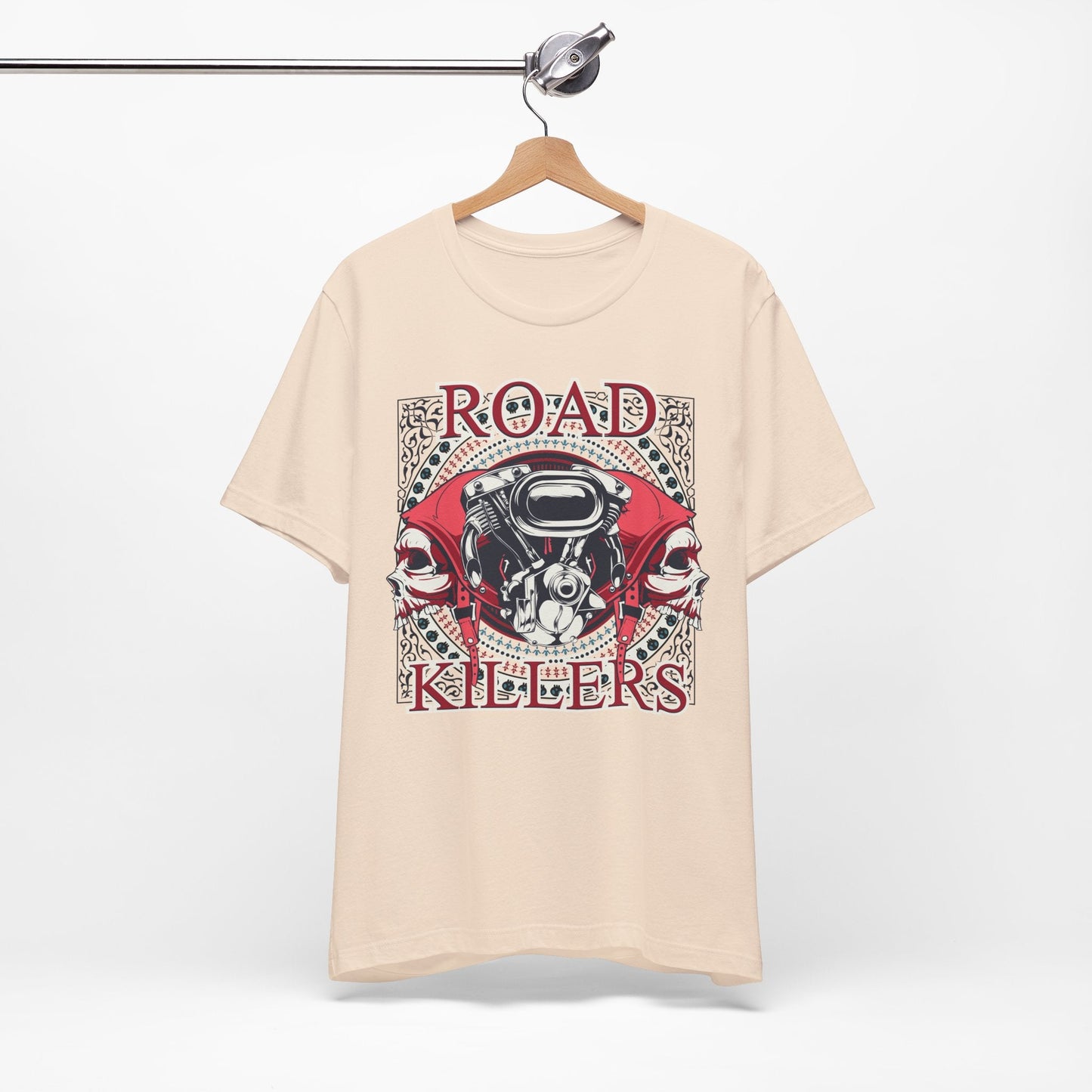 Dark Road Motorcycle Helmet Skull Tee Biker graphic t-shirt G-1