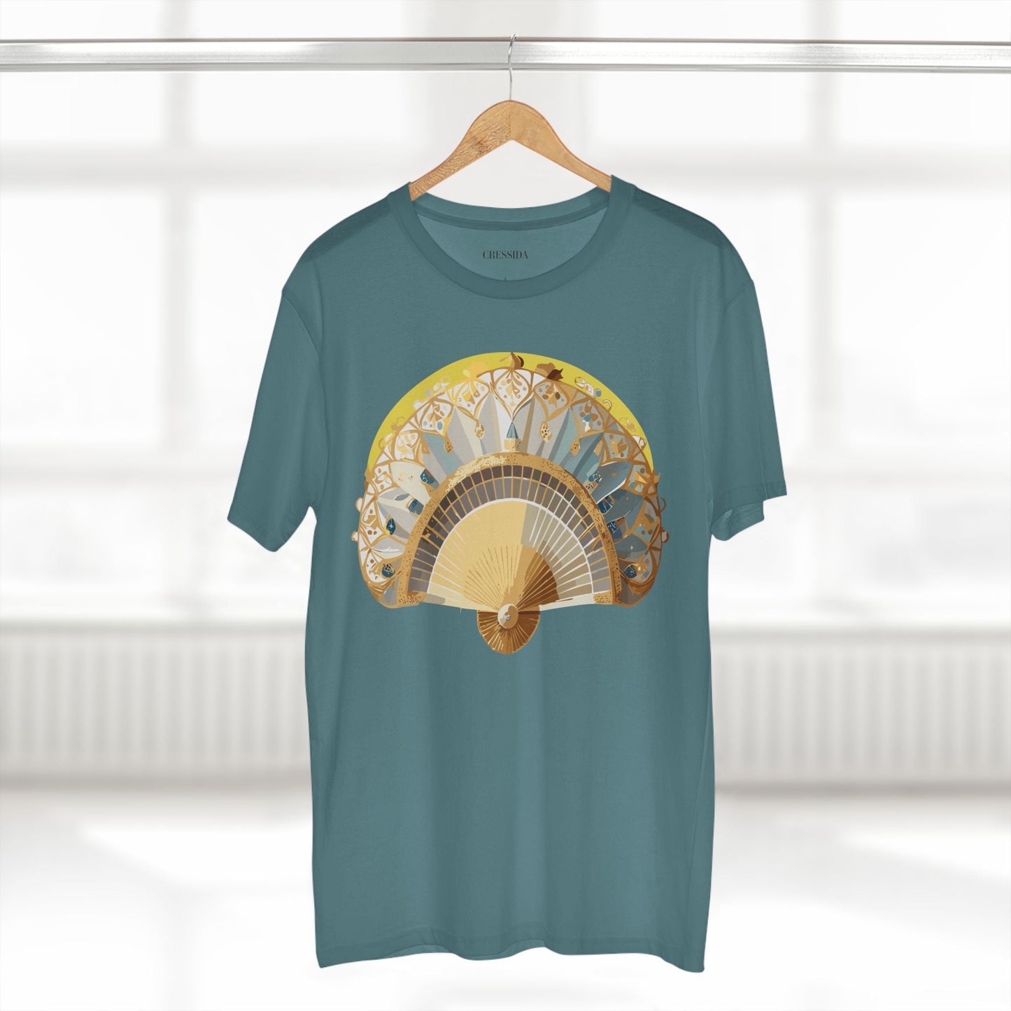 Antique Fan Graphic Design T-Shirt Unisex 100 Cotton Floral Carnival Artwork Tee 19