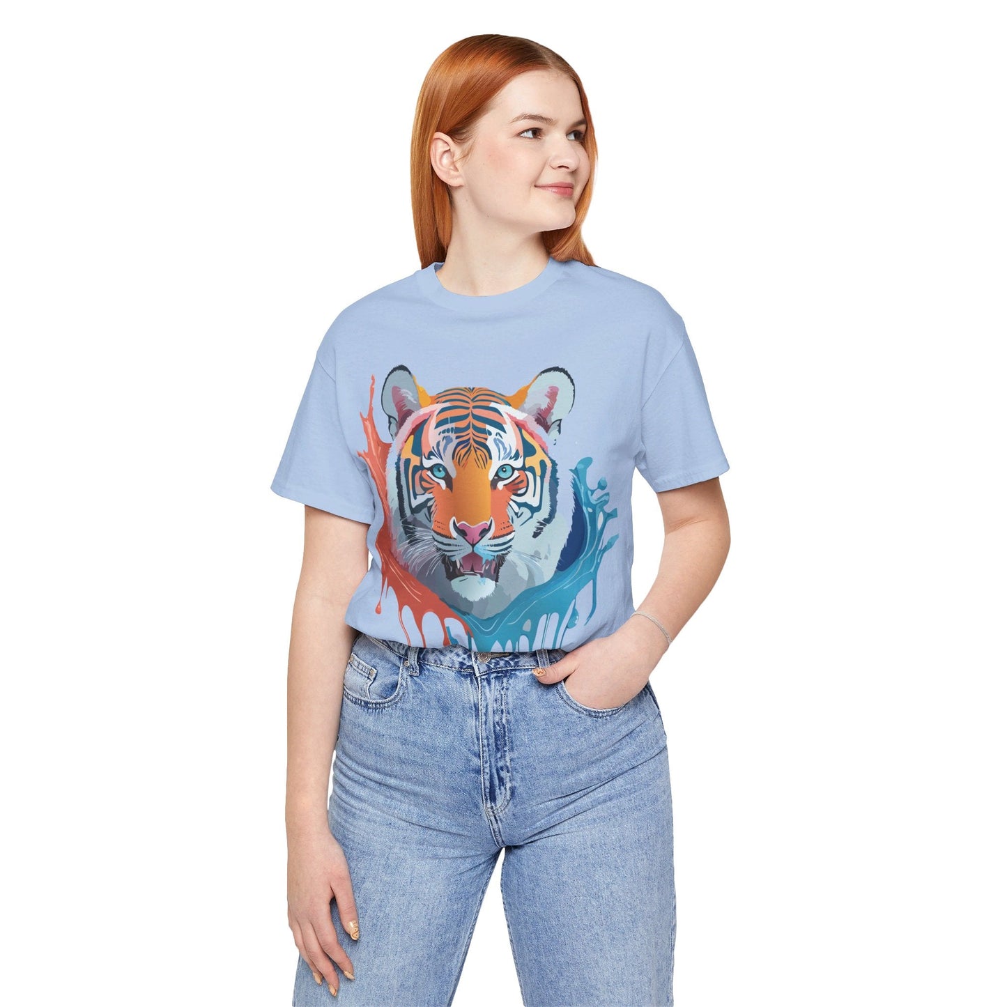Tiger Graphic Unisex 100 Cotton Vintage Art with Animal Tee 22