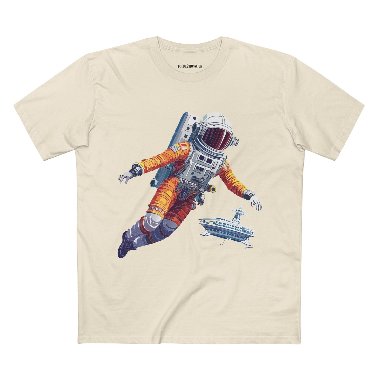 Cosmos Astronaut Shirt CS21 Unisex Premium Cotton Tee with Original Art Design Retro2Nova
