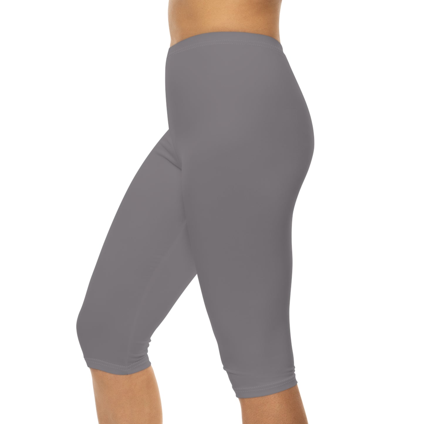 Rosy Granite Color Women's Brushed Suede Poly Span Casual Capri Leggings XS-2XL