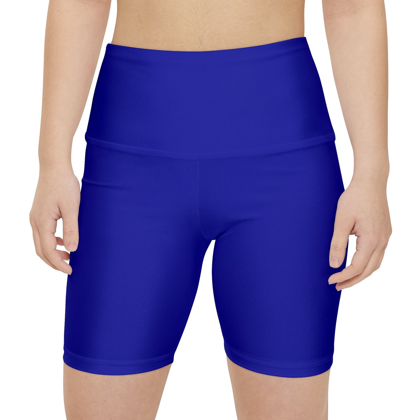 Navy Electric Women's Workout Shorts — Solid High-Waist Biker Shorts for Exercise & Everyday Wear