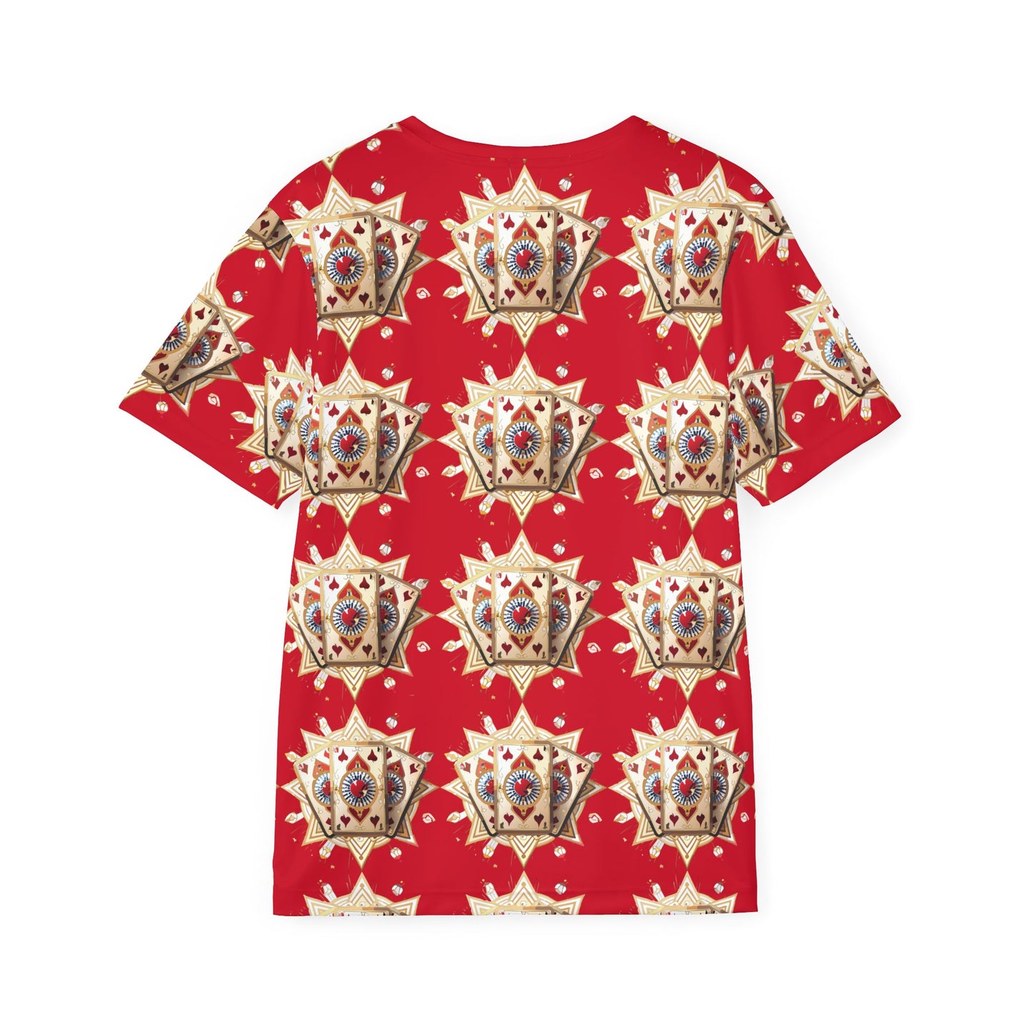 3-Card Deck Graphic T-Shirt, Art Design Poly Shirt, All Over Print Graphic Tee, Playing Cards T-Shirt, Playing Cards Tees