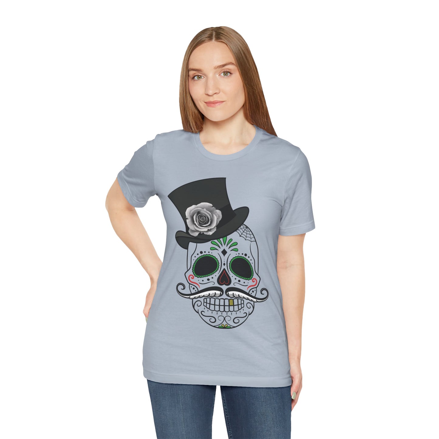 Unisex-T-Shirt aus Baumwolle mit Totenkopf