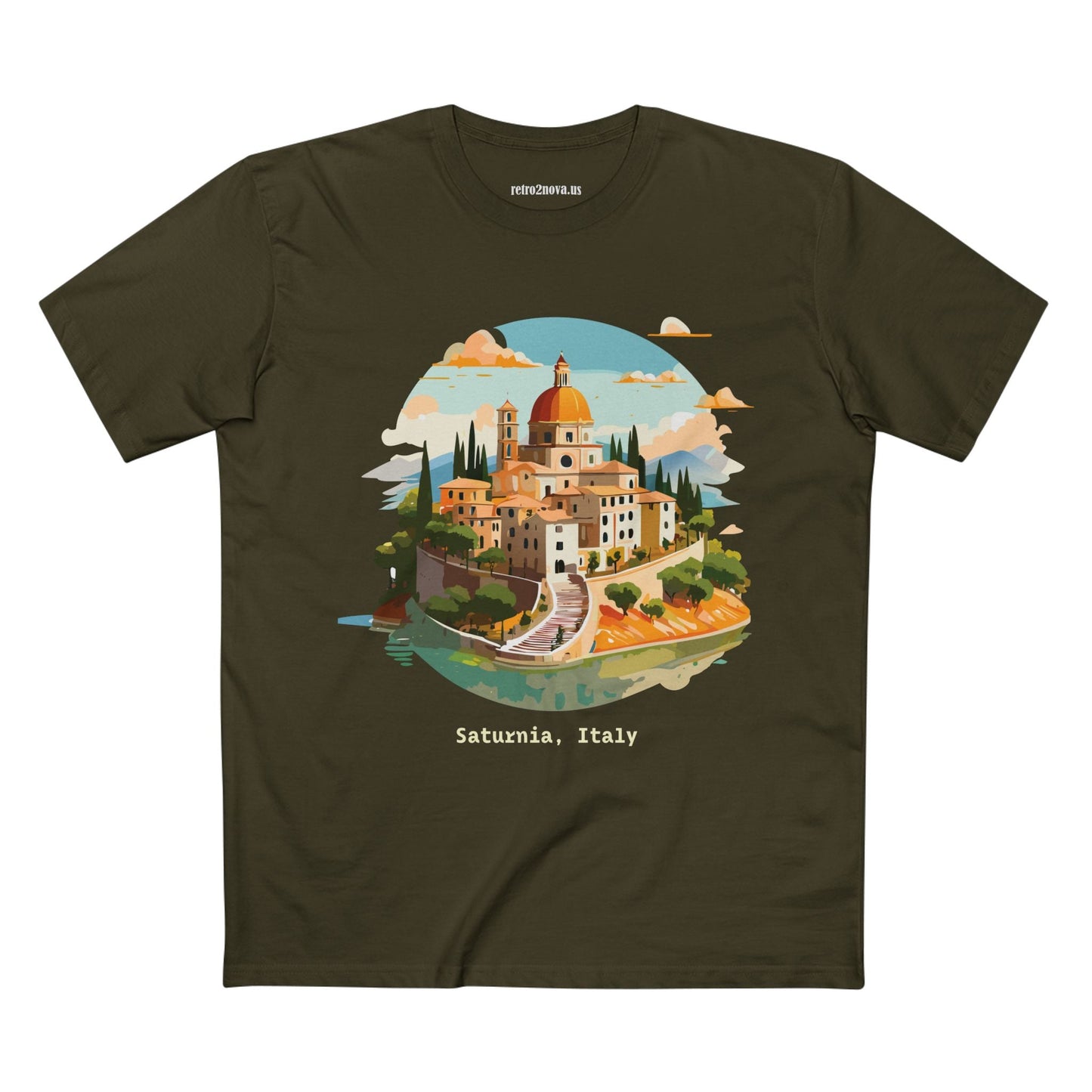 Italy Travel Shirt Unisex Tourist Tee With Original Art Design Retro2Nova Premium Cotton
