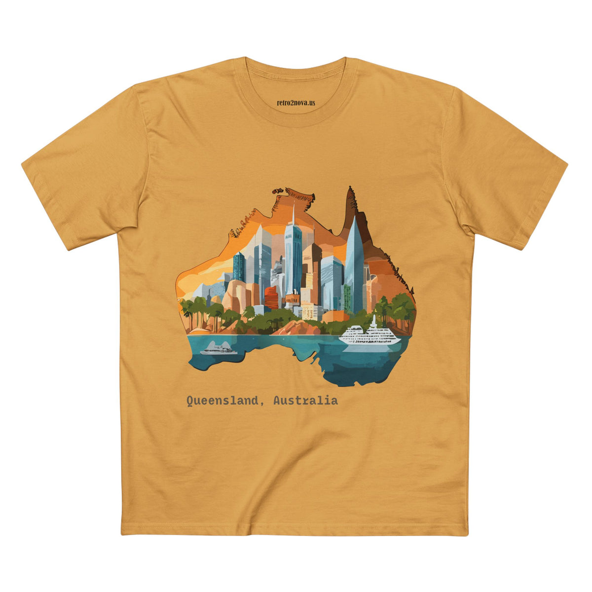 Queensland Australia skyline Tee | Australia map cityscape shirt