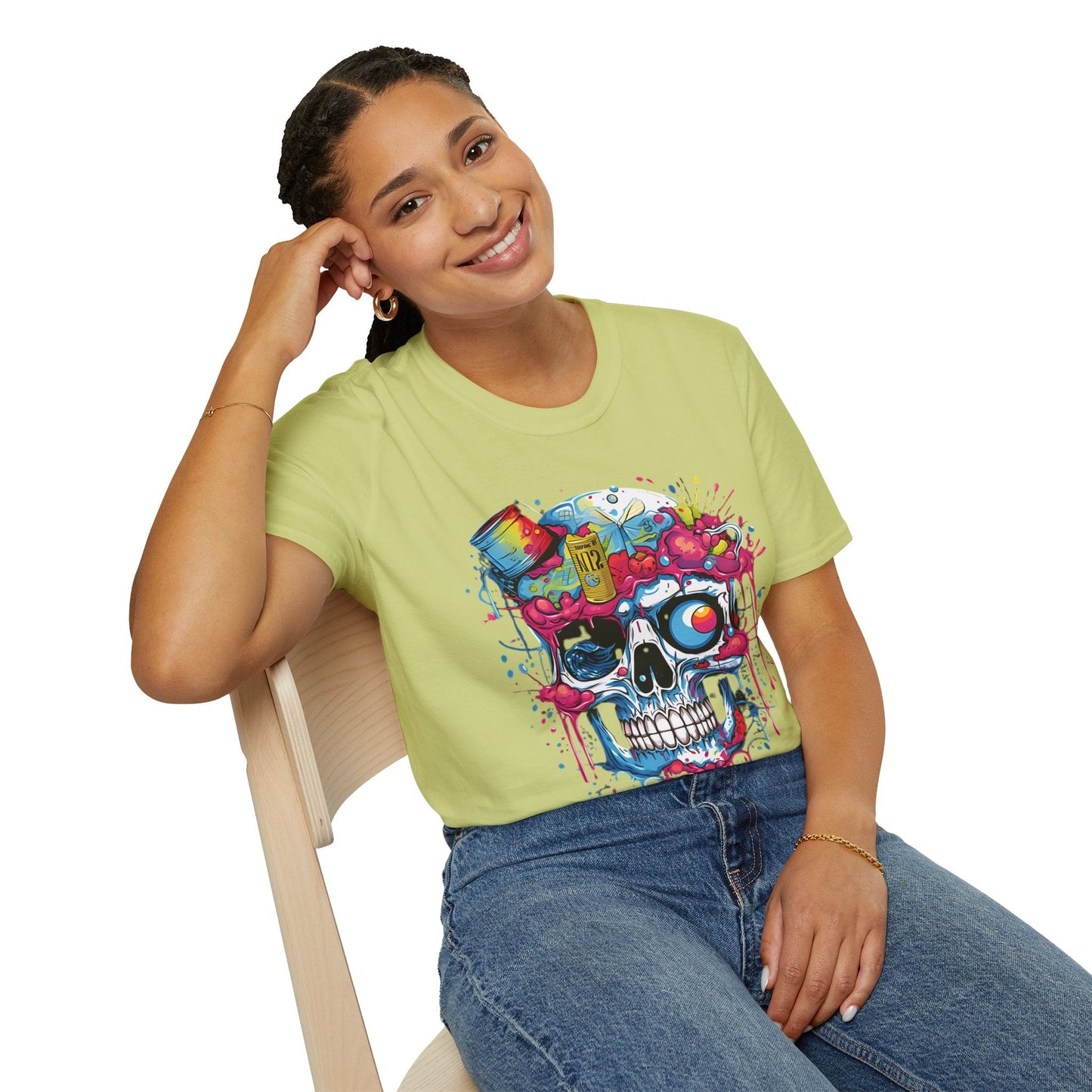 Skull Graphic Unisex Cotton T-shirt with Skeleton Artwork Design 26