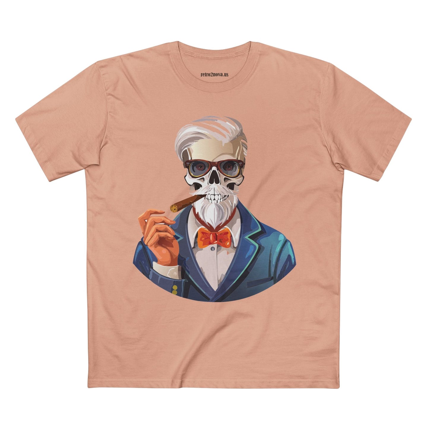 Unisex Skull Shirt Premium Cotton Tee With Original Skeleton Art Design From Retro2Nova Collection