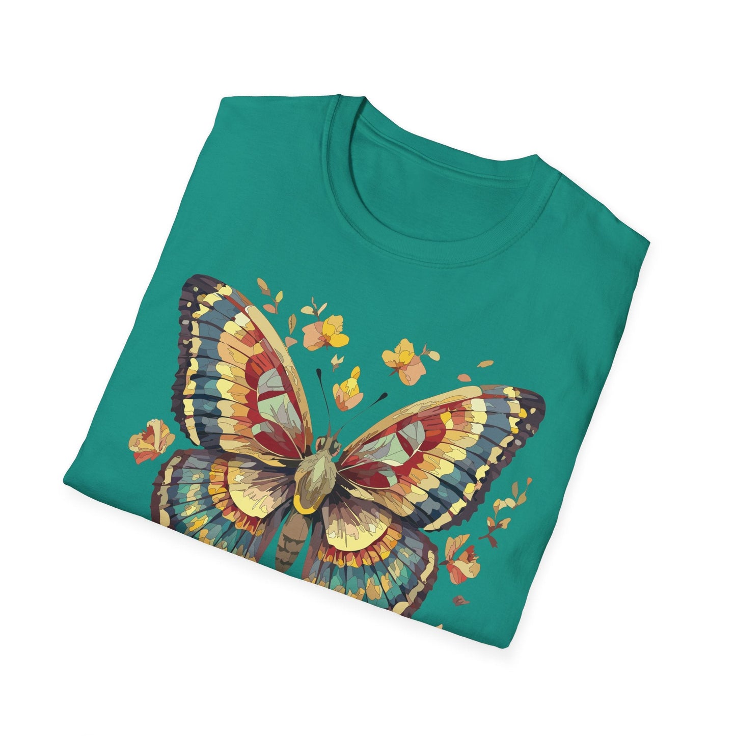 Butterfly Graphic T Shirt Unisex Gildan Softstyle 64000 Monarch Design Lightweight Everyday Wear