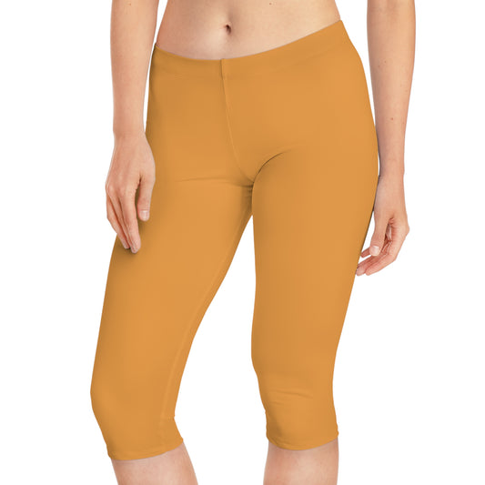 Orange Color Capri Leggings, Orange Capri Leggings 11