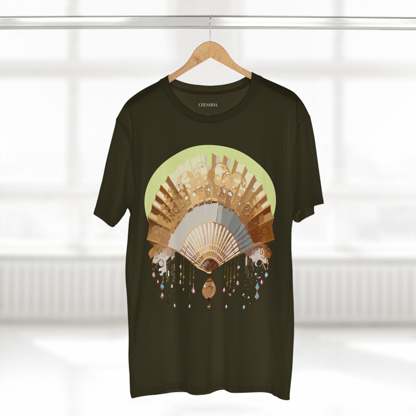 Antique Fan Graphic Design T-Shirt Unisex 100 Cotton Floral Carnival Artwork Tee 18