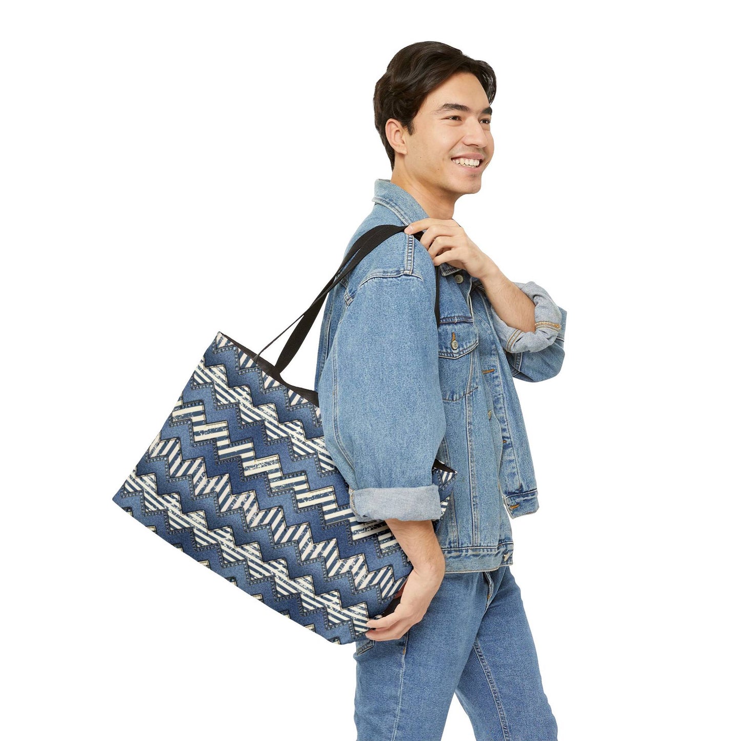 Denim Color Imitation Print Unisex  Yoga Bag  Spun Polyester 24x13 Canvas Gym Bag 16