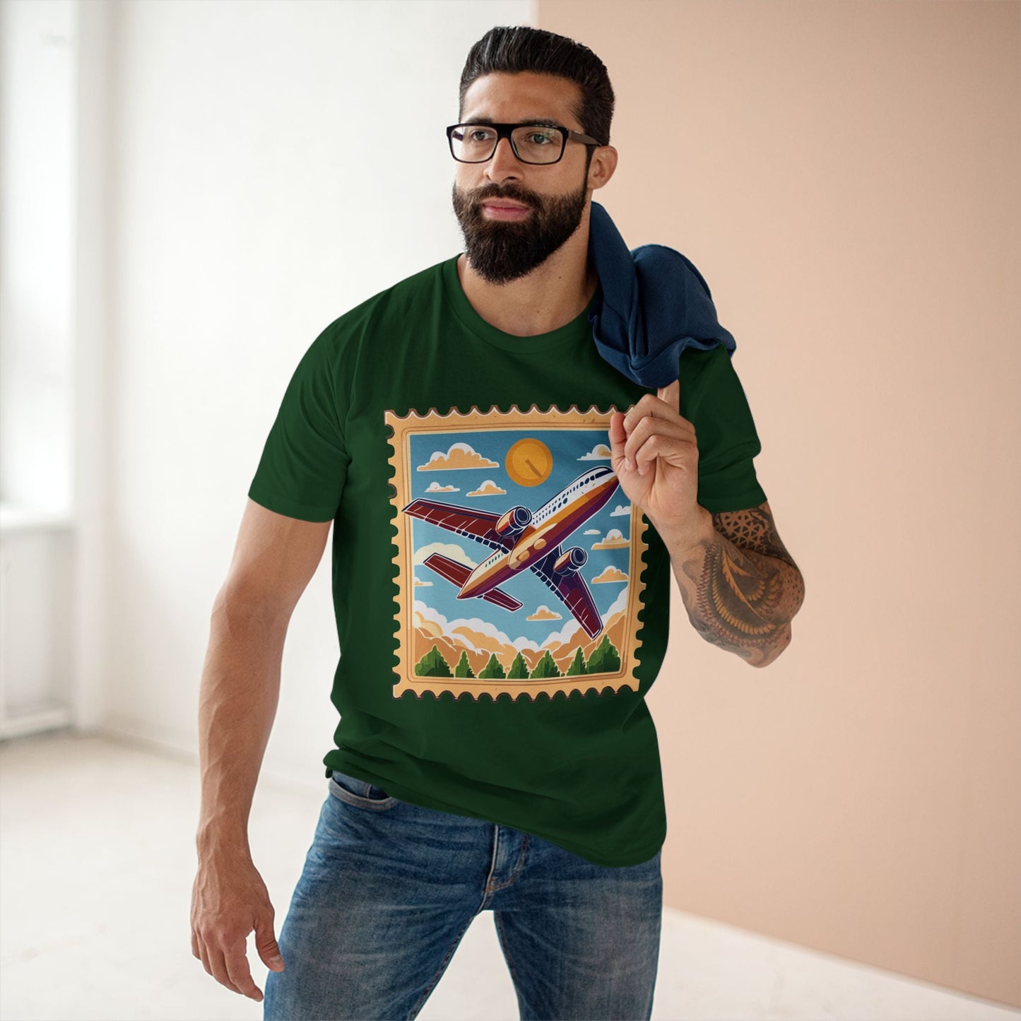 Postage Stamp Shirt Unisex Premium Cotton Tee With Original Art Design PS15 Premium Collection Tee