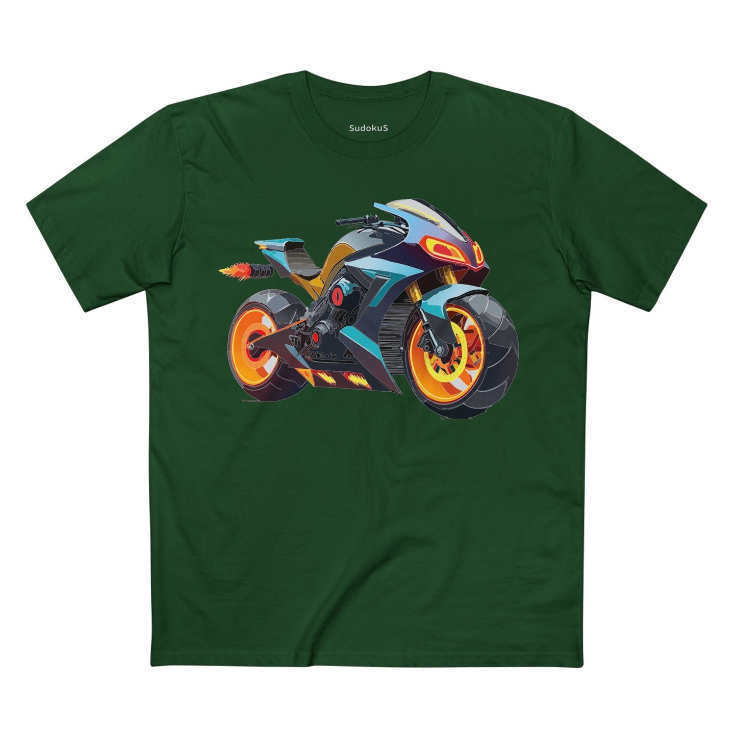 Moto Bike Graphic Unisex 100 Cotton Staple Tee 22